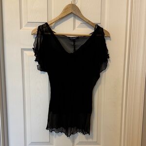 Betsey Johnson Sheer Delicate Black Camisole